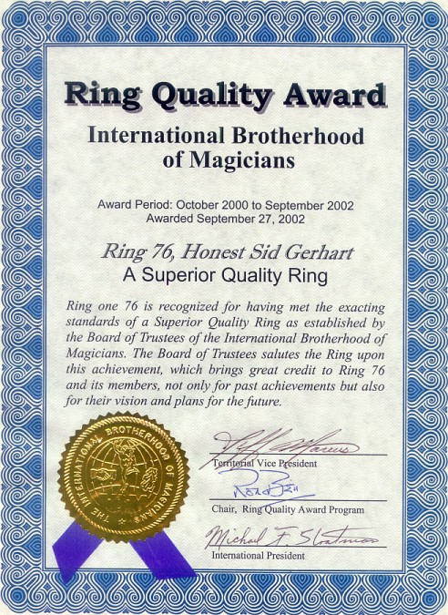 Ring Quality Award